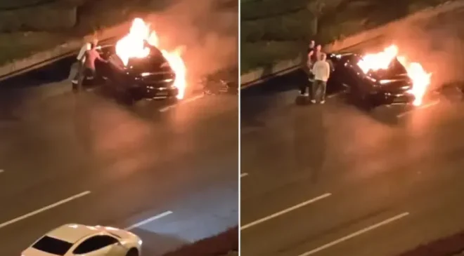 Yangında kapısı kilitli kalan araç sürücüye mezar oldu, dev marka borsada çakıldı