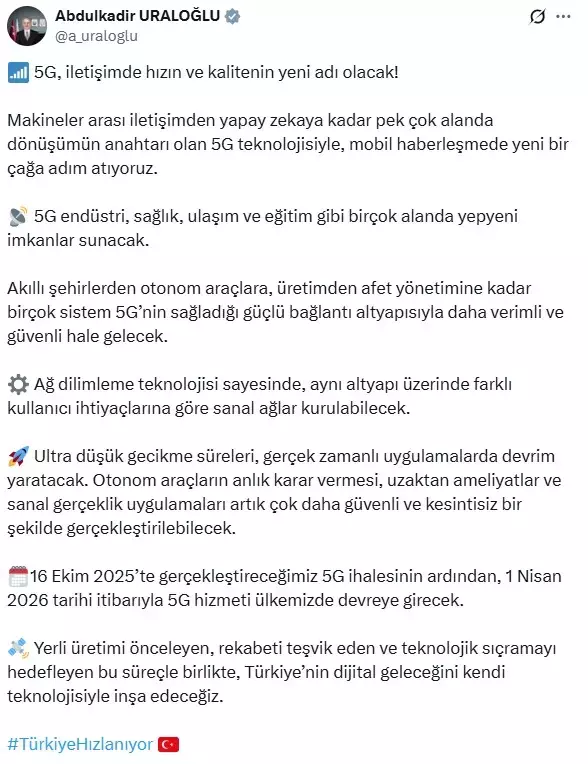 Tarih belli oldu! Türkiye ülke genelinde 5G'ye geçiyor